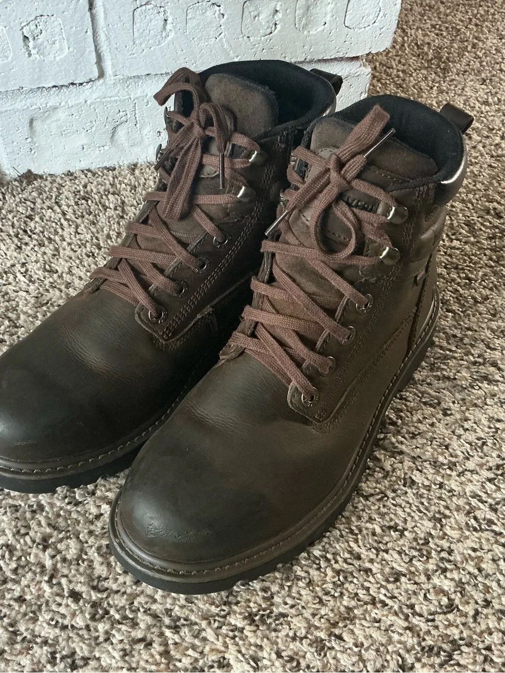 Wolverine Brown Leather Lace-Up Work Boots